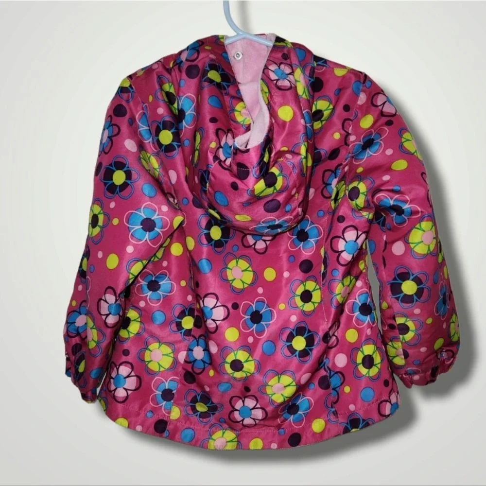 London Fog hooded floral full zip jacke 4t